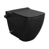 Lesico Matrix Square Wall-Hung Toilet with Soft Close Lid, Black