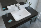 Sanipure Oberon Over Counter Top Rectangle Bathroom Basin 55 cm
