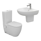 Sanipure Vega sanitary ware toilet set with 60 cm basin and half-column