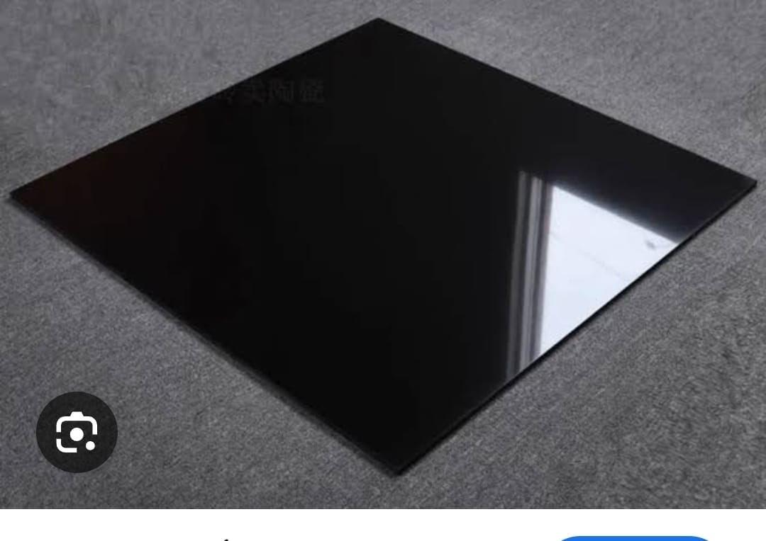 سيراميك بريما ارضيات اسود ساده لامع 60*60 قطع ليزر