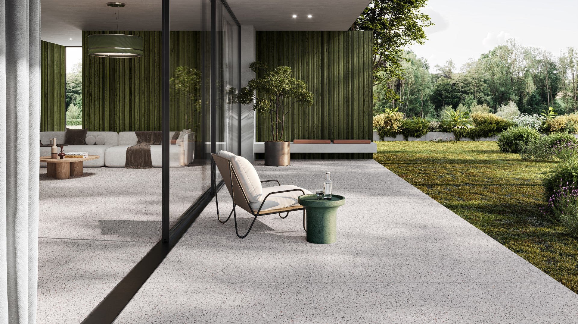 Porcelain Cleopatra Terazzio Stone White Matt 120x120 cm 8 mm