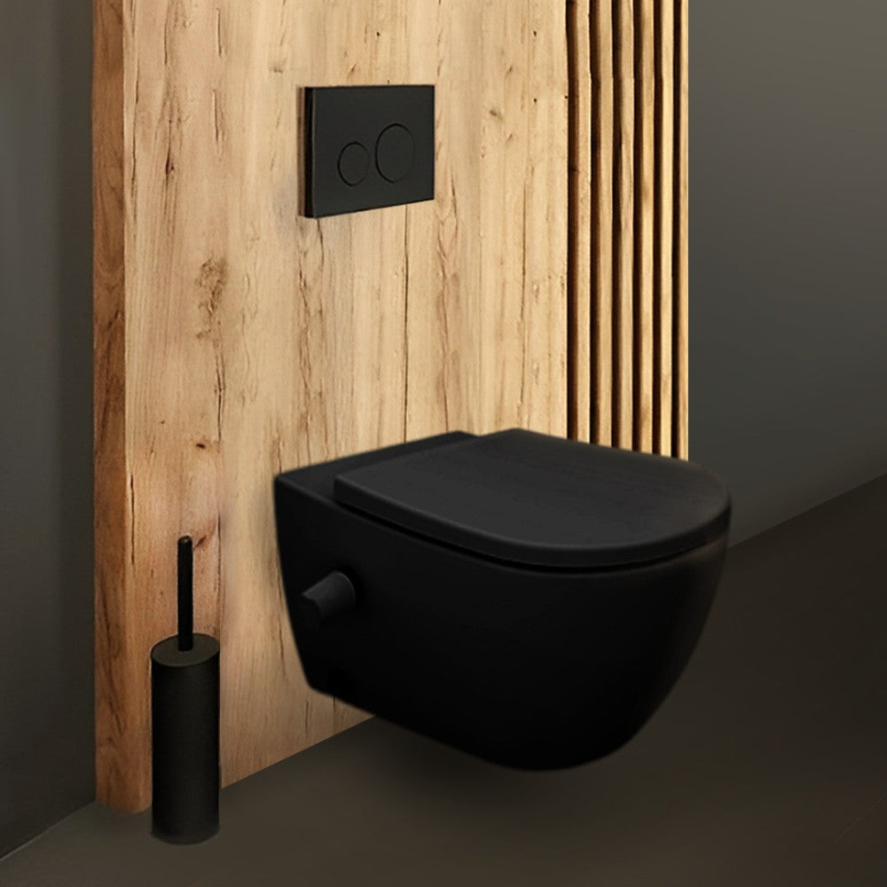 Sanipure Vega Wall Mounted Toilet With Seat Cover Black