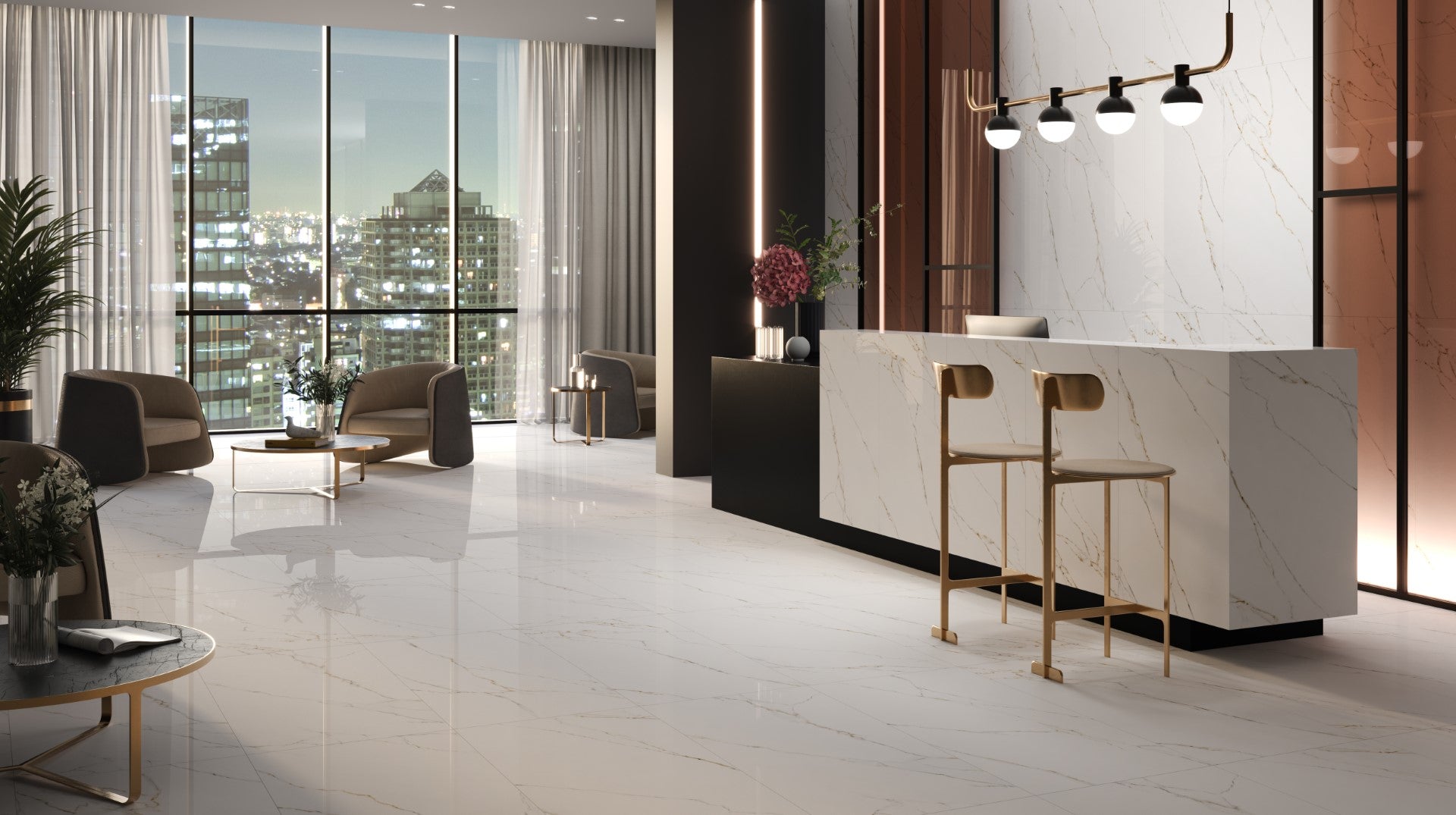 بورسلين كليوباترا لونا ابيض لامع 120×60 سم