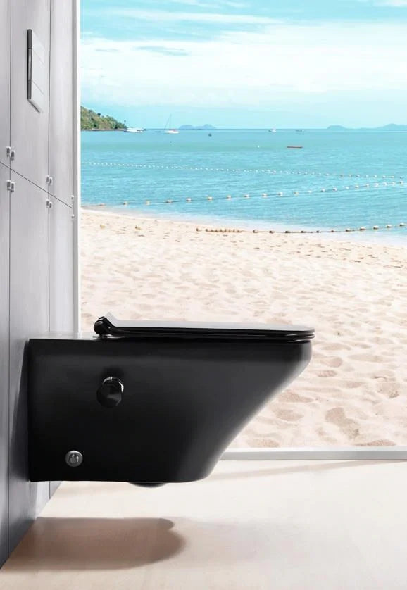 Sanipure Magnos Wall-Mounted Toilet With Seat Cover Matt Black