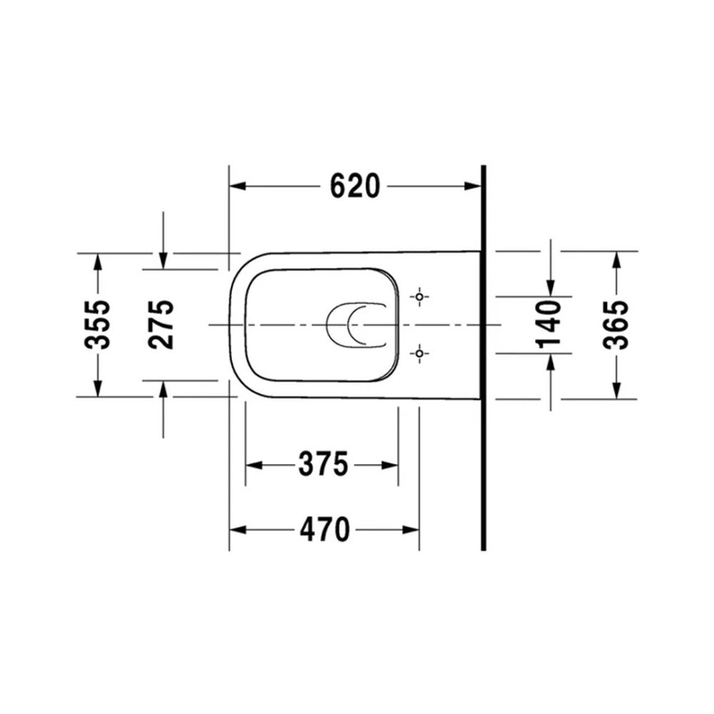 Duravit Happy D.2 Wall-Mounted Toilet White Comfort 62 x 36.5 cm
