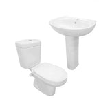 Duravit Comodo sanitary ware toilet set with 60 cm basin and column