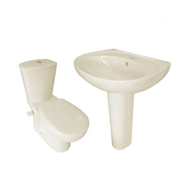 Duravit sanitary ware toilet set Echo with 60 cm basin and column