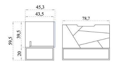 Beroia Furniture Unit with Washbasin 80×46 Cm
