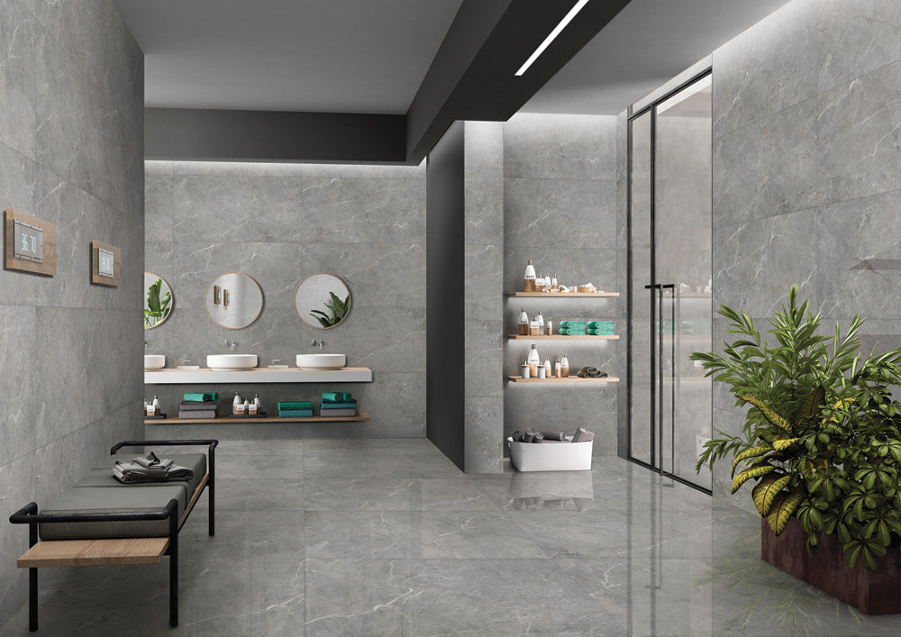 Porcelain Amelia Grey Glossy 120x60 cm From Gemma