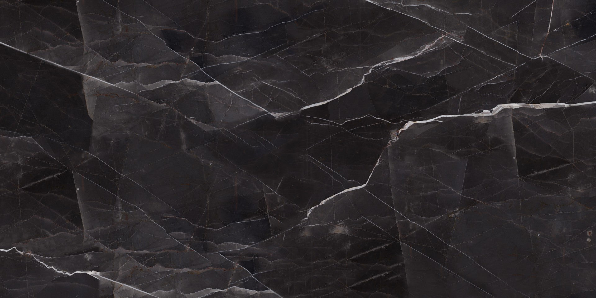Porcelain Cleopatra Calcata Black glossy 120x240 cm 8 mm