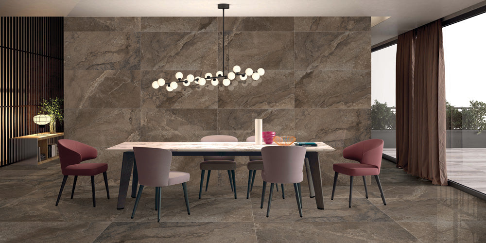 Porcelain Crown Brown Glossy 120x60 cm From Gemma