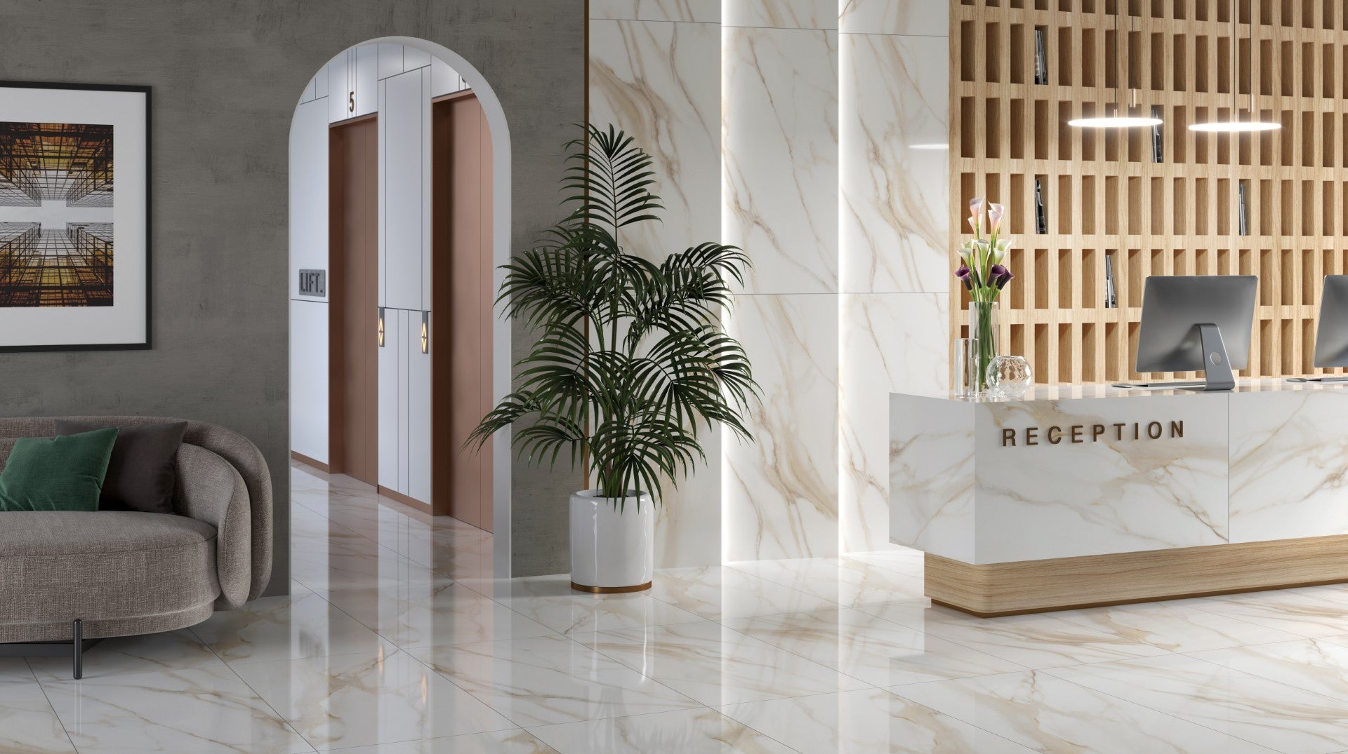 Porcelain Cleopatra Gold Glossy 120x60 cm