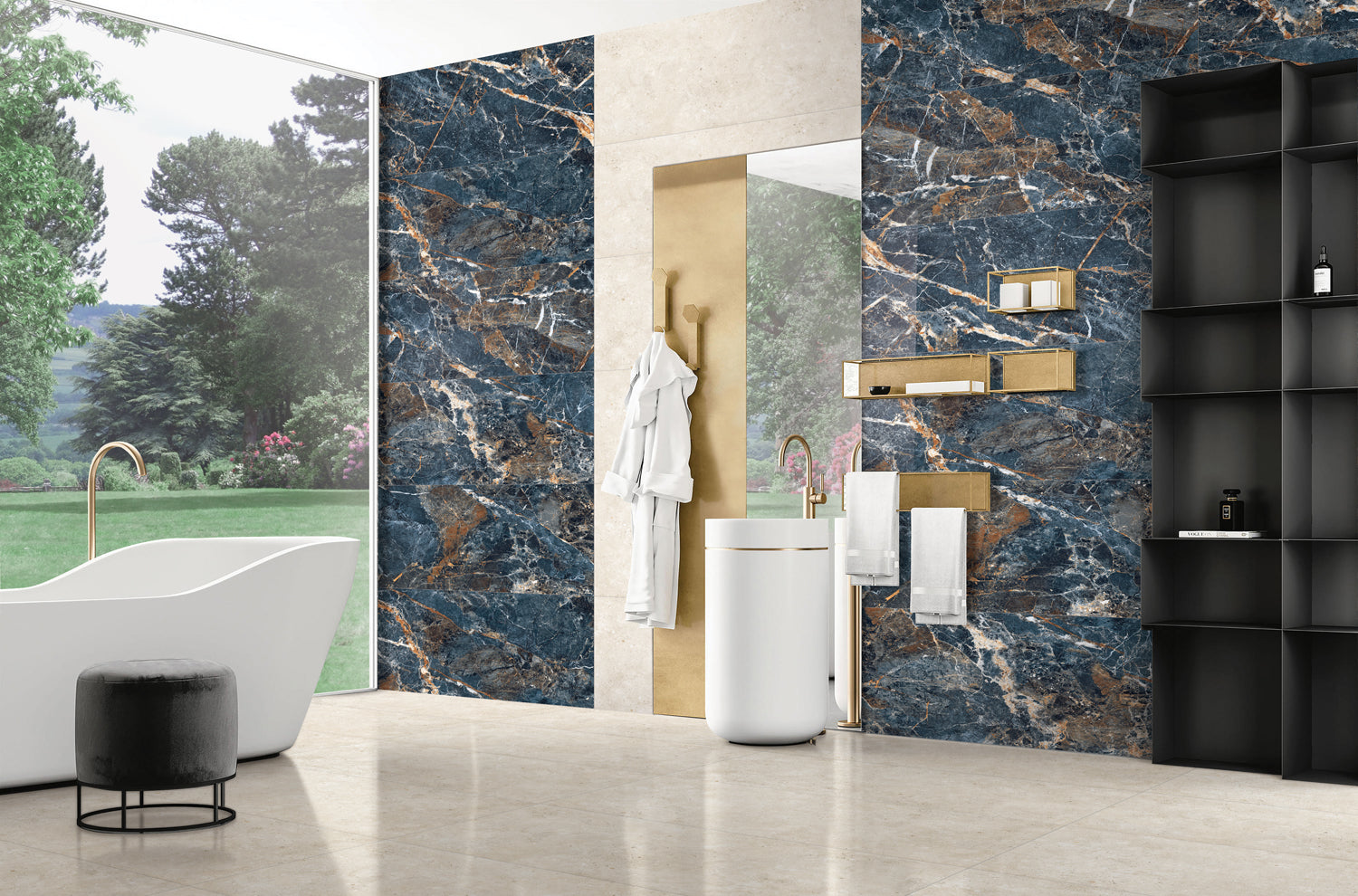 Porcelain Galaxy Blue Glossy 120x60 cm From Gemma