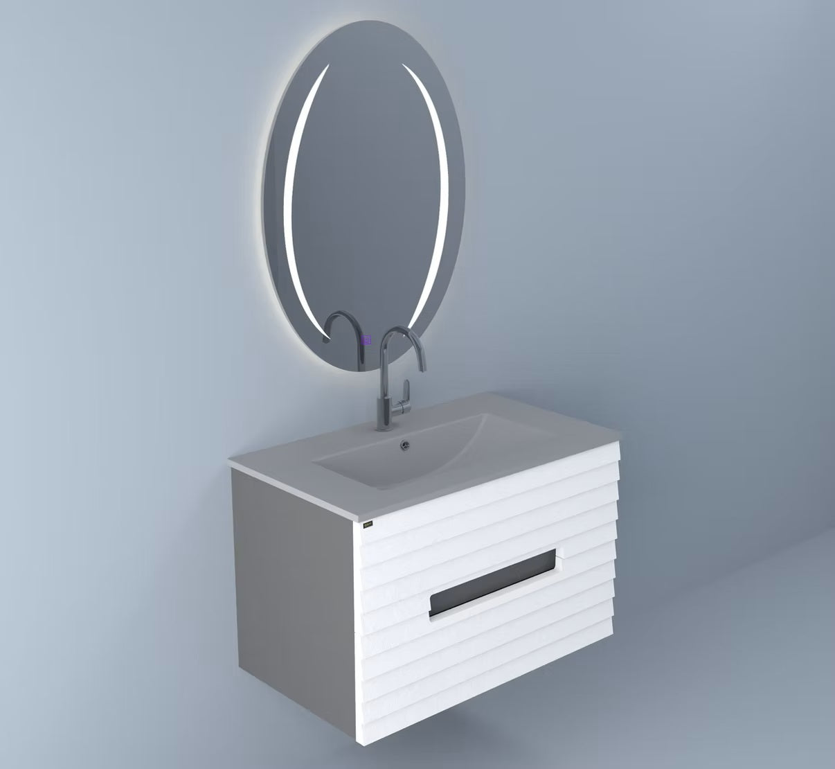Beroia Furniture Unit with Wash basin Imported Grey 80×46 Cm