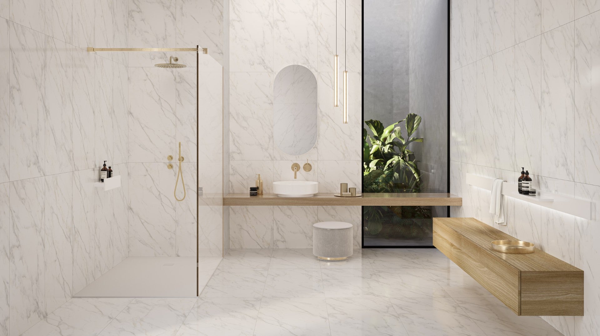 Porcelain Cleopatra Carrara White 120x120 cm 8 mm