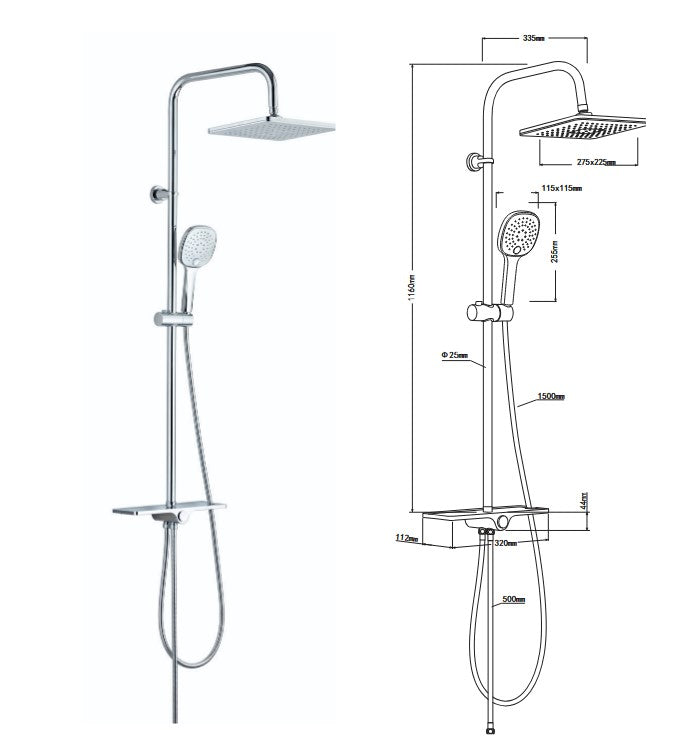 Lutz Shower Set Black