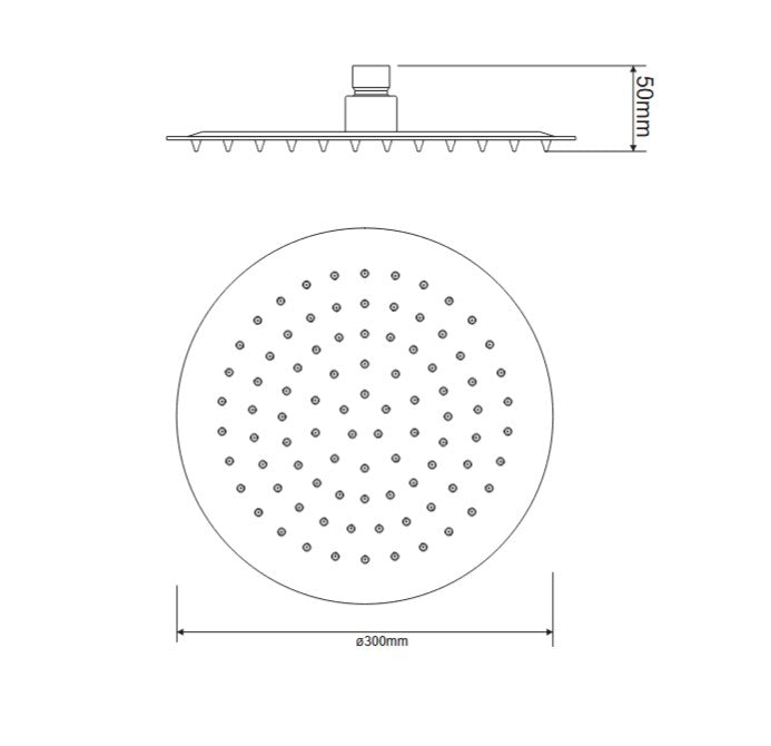 Lutz Shower Head Chrome Stainless steel 30cm