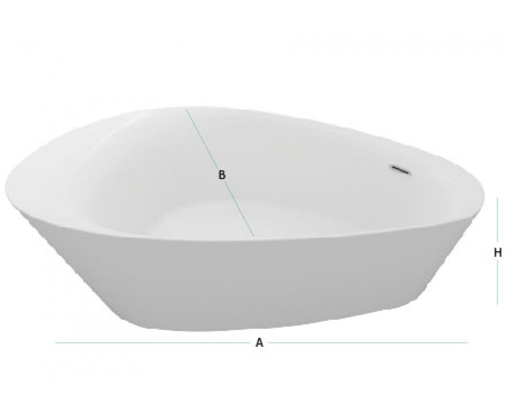 Sanipure Soho Seamless Bathtub 170 90x65 cm