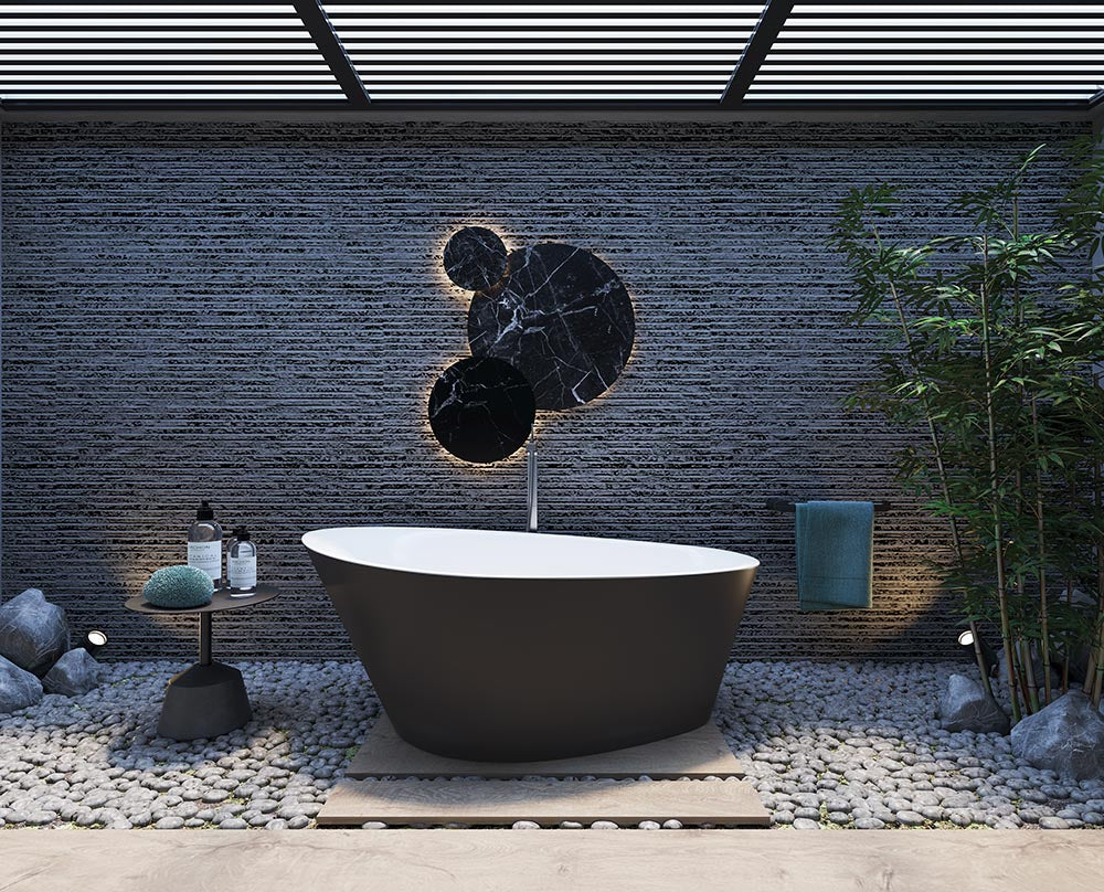 Sanipure Soho Seamless Bathtub 170 90x65 cm