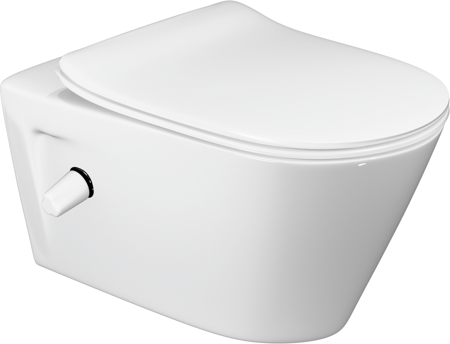 Realmes wall-hung toilet with shower, Villeroy & Boch SUBWAY, white