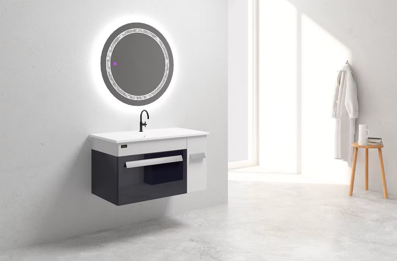 Beroia Furniture Unit with Wash sink 80×46 Cm Black