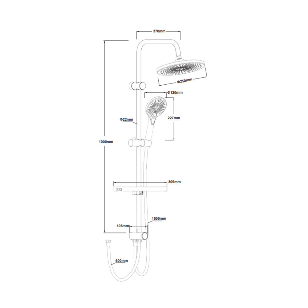 Lutz Shower Set Chrome